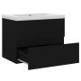 Mueble con lavabo madera de ingeniería negro de vidaXL, Tocadores de baño - Ref: Foro24-3071541, Precio: 154,15 €, Descuento: %