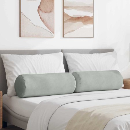 Cojines Bolster 2 pcs Gris Claro Ø 25 x 70 cm Tela de pana en Decoración | Comprar online en Foru.es