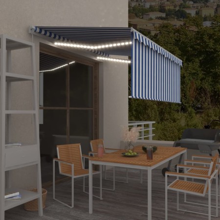 Toldo retráctil manual con persiana y LED azul y blanco 3x2,5 m en Toldos | Comprar online en Foru.es