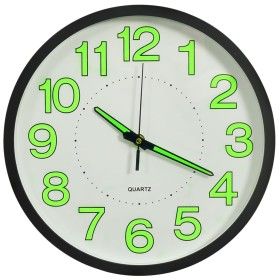 Reloj de pared luminoso negro 30 cm de vidaXL, Relojes de pared - Ref: Foro24-325166, Precio: 26,64 €, Descuento: %