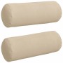 Cojines Bolster 2 pcs Crema Ø 25 x 70 cm Tela de microfibra en Decoración | Comprar online en Foru.es