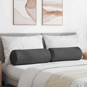 Cojines Bolster 2 pcs Gris oscuro Ø 25 x 70 cm Tela de pana en Decoración | Comprar online en Foru.es