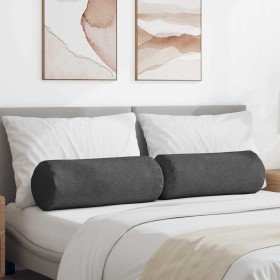 Cojines Bolster 2 pcs Gris oscuro Ø 25 x 70 cm Tela de pana en Decoración | Comprar online en Foru.es