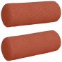 Cojines Bolster 2 pcs Rojo Naranja Ø 25 x 70 cm Tela de pana en Decoración | Comprar online en Foru.es