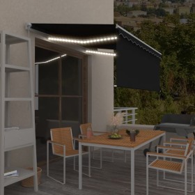 Toldo retráctil manual con persiana y luz LED antracita 3x2,5 m en Toldos | Comprar online en Foru.es