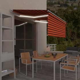 Toldo retráctil manual con persiana y LED naranja/marrón 3x2,5m en Toldos | Comprar online en Foru.es