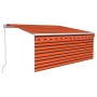 Toldo retráctil manual con persiana y LED naranja/marrón 3x2,5m en Toldos | Comprar online en Foru.es