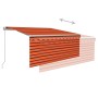 Toldo retráctil manual con persiana y LED naranja/marrón 3x2,5m en Toldos | Comprar online en Foru.es