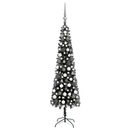 Árbol de Navidad delgado con LEDs y bolas negro 150 cm de vidaXL, Arboles de navidad - Ref: Foro24-3078112, Precio: 45,38 €, ...