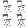 Sillas cafetería plegables 4 uds acero y ratán sintético marrón de vidaXL, Sillas de jardín - Ref: Foro24-3152115, Precio: 17...