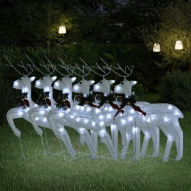 Renos de Navidad 6 unidades 120 LED blanco de vidaXL, Luces de Navidad - Ref: Foro24-3154271, Precio: 110,87 €, Descuento: %
