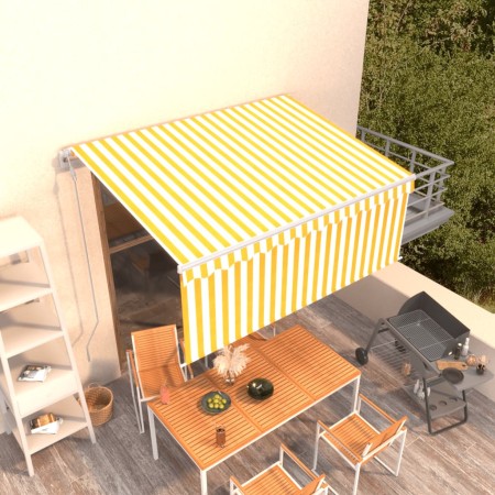 Toldo automático retráctil con persiana amarillo blanco 3x2,5m en Toldos | Comprar online en Foru.es