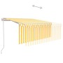 Toldo automático retráctil con persiana amarillo blanco 3x2,5m en Toldos | Comprar online en Foru.es