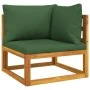 Juego muebles de jardín 10 pzas madera maciza y cojines verdes de vidaXL, Conjuntos de jardín - Ref: Foro24-3155323, Precio: ...