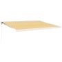 Toldo retráctil aluminio y tela amarillo y blanco 4x3 m de vidaXL, Toldos - Ref: Foro24-3154533, Precio: 928,14 €, Descuento: %