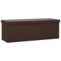 Banco con almacenaje plegable marrón PVC de vidaXL, Bancos para recibidores y almacenamiento - Ref: Foro24-338798, Precio: 60...