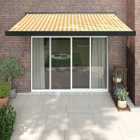 Toldo retráctil aluminio y tela blanco y amarillo 3x2,5 m by vidaXL, Awnings - Ref: Foro24-3154556, Price: 483,47 €, Discount: %