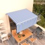 Toldo retráctil manual con persiana azul y blanco 3,5x2,5 m en Toldos | Comprar online en Foru.es