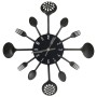 Reloj de pared diseño cuchara y tenedor negro 40 cm aluminio de vidaXL, Relojes de pared - Ref: Foro24-325163, Precio: 31,33 ...