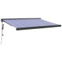 Toldo retráctil aluminio y tela azul y blanco 3,5x2,5 m de vidaXL, Toldos - Ref: Foro24-3154597, Precio: 537,02 €, Descuento: %