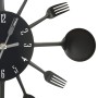 Reloj de pared diseño cuchara y tenedor negro 40 cm aluminio de vidaXL, Relojes de pared - Ref: Foro24-325163, Precio: 31,33 ...
