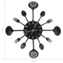 Reloj de pared diseño cuchara y tenedor negro 40 cm aluminio de vidaXL, Relojes de pared - Ref: Foro24-325163, Precio: 31,33 ...
