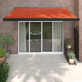 Toldo retráctil aluminio y tela naranja y marrón 3,5x2,5 m de vidaXL, Toldos - Ref: Foro24-3154617, Precio: 617,83 €, Descuen...
