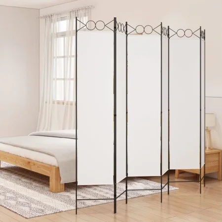 Biombo divisor de 6 paneles de tela blanco 240x200 cm de vidaXL, Divisores de ambientes - Ref: Foro24-350158, Precio: 60,88 €...