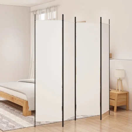 Trennwand mit 4 weißen Stoffbahnen 200x200 cm von vidaXL, Raumteiler - Ref: Foro24-350182, Preis: 40,17 €, Rabatt: %
