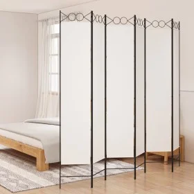 Biombo divisor de 6 paneles de tela blanco 240x220 cm de vidaXL, Divisores de ambientes - Ref: Foro24-350174, Precio: 64,47 €...