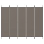 Biombo divisor de 5 paneles de tela gris antracita 250x220 cm de vidaXL, Divisores de ambientes - Ref: Foro24-350204, Precio:...