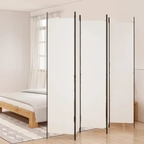 Biombo divisor de 5 paneles de tela blanco 250x220 cm de vidaXL, Divisores de ambientes - Ref: Foro24-350202, Precio: 47,80 €...