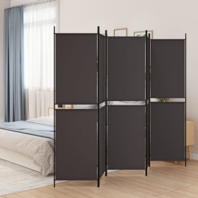 Biombo divisor de 5 paneles de tela marrón 250x200 cm de vidaXL, Divisores de ambientes - Ref: Foro24-350235, Precio: 59,23 €...