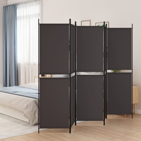 Biombo divisor de 5 paneles de tela marrón 250x200 cm de vidaXL, Divisores de ambientes - Ref: Foro24-350235, Precio: 59,23 €...
