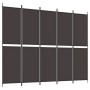 Biombo divisor de 5 paneles de tela marrón 250x200 cm de vidaXL, Divisores de ambientes - Ref: Foro24-350235, Precio: 59,23 €...