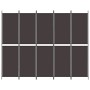 Biombo divisor de 5 paneles de tela marrón 250x200 cm de vidaXL, Divisores de ambientes - Ref: Foro24-350235, Precio: 59,23 €...