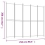 Biombo divisor de 5 paneles de tela marrón 250x200 cm de vidaXL, Divisores de ambientes - Ref: Foro24-350235, Precio: 59,23 €...