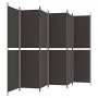 Biombo divisor de 6 paneles de tela marrón 300x200 cm de vidaXL, Divisores de ambientes - Ref: Foro24-350239, Precio: 67,14 €...