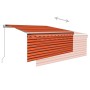 Toldo retráctil manual con persiana naranja y marrón 3,5x2,5 m en Toldos | Comprar online en Foru.es