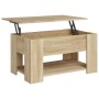Mesa de centro madera contrachapada roble Sonoma 79x49x41 cm de vidaXL, Mesas de centro - Ref: Foro24-809713, Precio: 88,62 €...