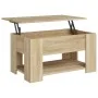 Mesa de centro madera contrachapada roble Sonoma 79x49x41 cm de vidaXL, Mesas de centro - Ref: Foro24-809713, Precio: 87,06 €...