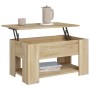 Mesa de centro madera contrachapada roble Sonoma 79x49x41 cm de vidaXL, Mesas de centro - Ref: Foro24-809713, Precio: 88,62 €...