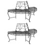 Banco de jardín semicircular 2 uds de acero negro 160 cm de vidaXL, Bancos de jardín - Ref: Foro24-3095716, Precio: 386,10 €,...