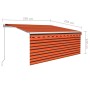 Toldo retráctil manual con persiana naranja y marrón 3,5x2,5 m en Toldos | Comprar online en Foru.es
