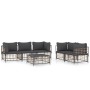 Juego de muebles de jardín 6 pzas y cojines ratán PE antracita de vidaXL, Sofás de exterior - Ref: Foro24-3186705, Precio: 50...