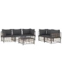 Juego de muebles de jardín 6 pzas y cojines ratán PE antracita de vidaXL, Sofás de exterior - Ref: Foro24-3186705, Precio: 50...