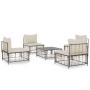 Juego de muebles de jardín 5 pzas y cojines ratán PE antracita de vidaXL, Sofás de exterior - Ref: Foro24-3186710, Precio: 37...