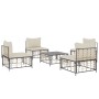 Juego de muebles de jardín 5 pzas y cojines ratán PE antracita de vidaXL, Sofás de exterior - Ref: Foro24-3186710, Precio: 37...
