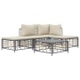 Juego de muebles de jardín 5 pzas cojines antracita ratán PE de vidaXL, Sofás de exterior - Ref: Foro24-3186728, Precio: 348,...