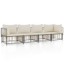 Juego de muebles de jardín 4 pzas y cojines ratán PE antracita de vidaXL, Sofás de exterior - Ref: Foro24-3186698, Precio: 34...
